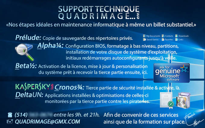 Support Technique Restauraquatre Ouèbe et Multimédia
